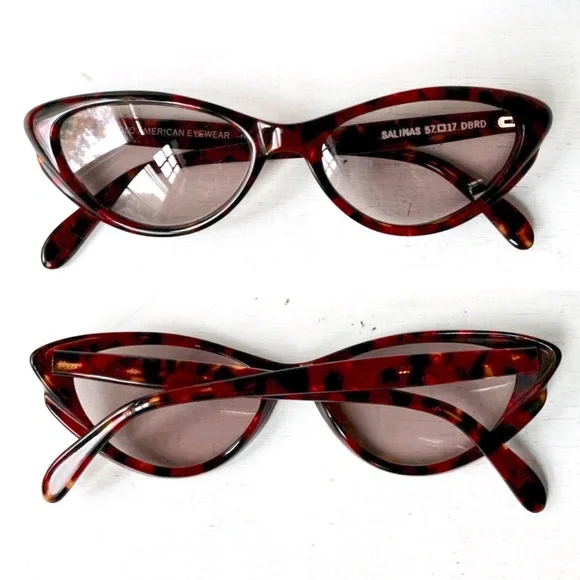 Anglo American Optical Vintage Cat Eye Eyewear Red End of Day Tortoise 'SALINAS' - Picture 8 of 16